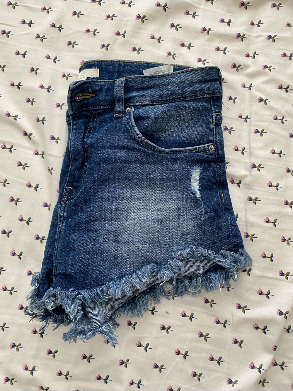 H&M Fringe Denim Short Shorts